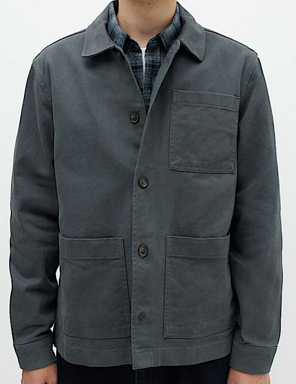 Regular Fit Pure Cotton Twill Overshirt