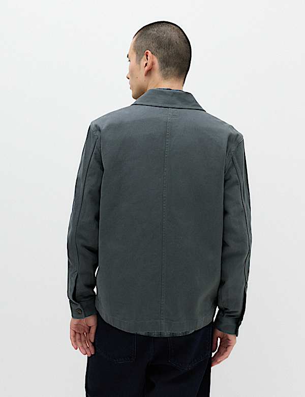 Regular Fit Pure Cotton Twill Overshirt
