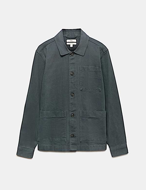 Regular Fit Pure Cotton Twill Overshirt