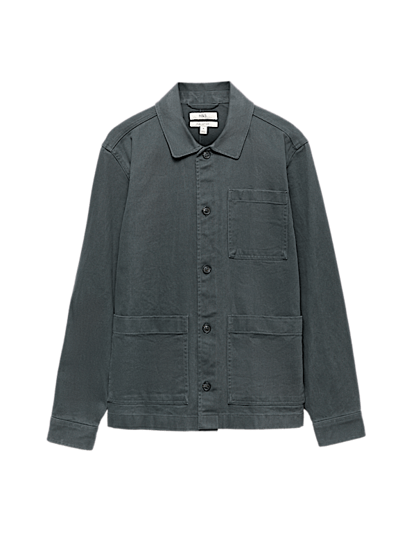 Regular Fit Pure Cotton Twill Overshirt
