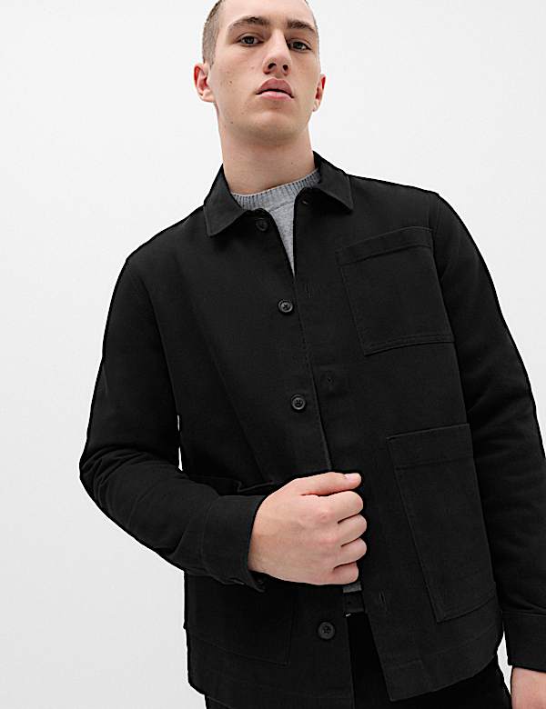 Regular Fit Pure Cotton Twill Overshirt