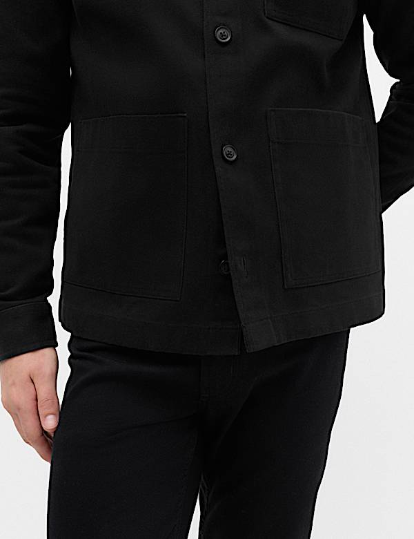 Regular Fit Pure Cotton Twill Overshirt