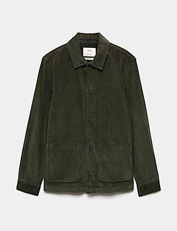 Pure Cotton Corduroy Garment Dye Overshirt - LT