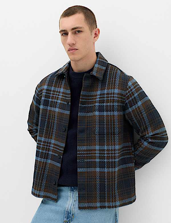Pure Cotton Checked Overshirt