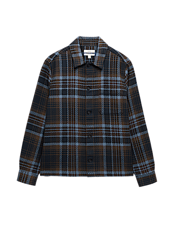 Pure Cotton Checked Overshirt