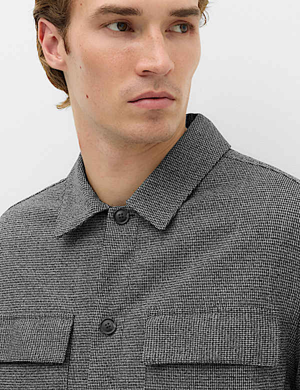 Cotton Rich Puppytooth Overshirt - AL