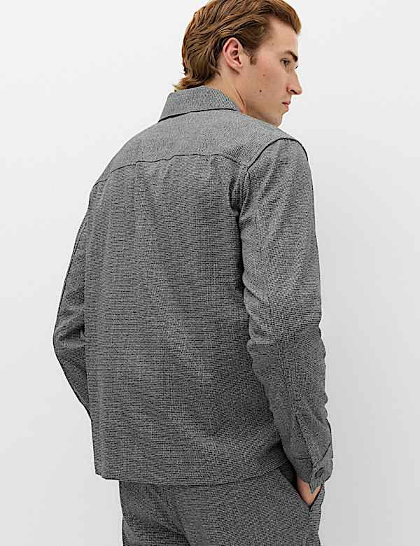 Cotton Rich Puppytooth Overshirt - AL