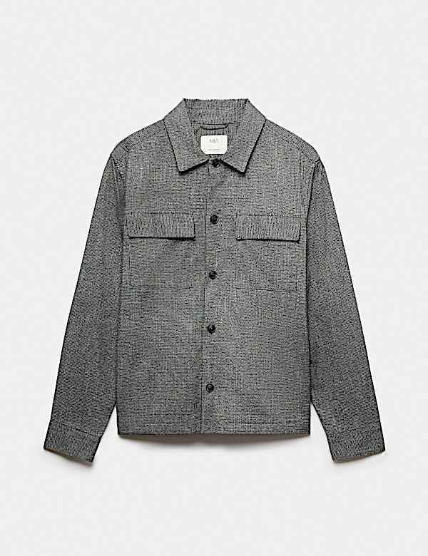 Cotton Rich Puppytooth Overshirt - AL