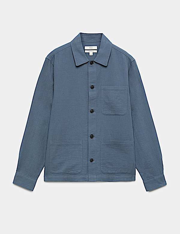 Doppellagiges Overshirt aus reiner Baumwolle - AT