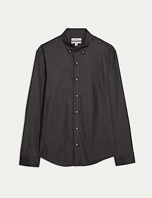 Regular Fit Easy Iron Denim Shirt - BE