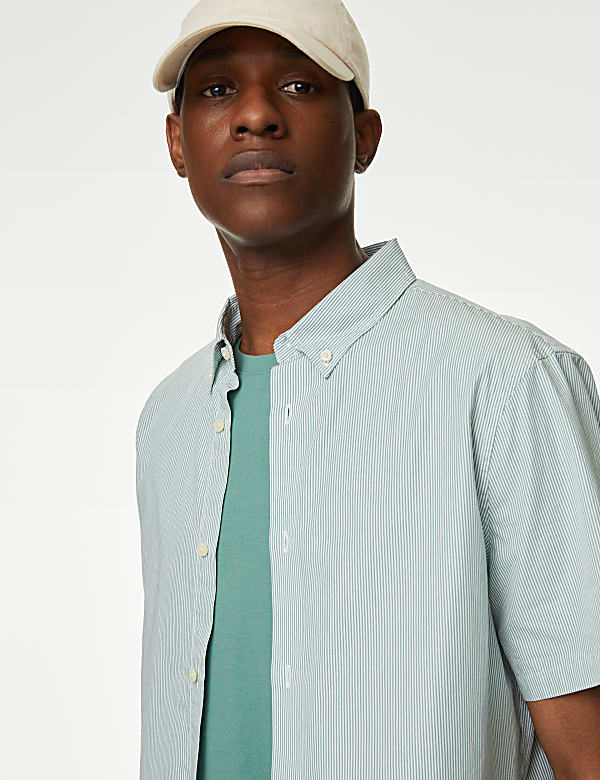 Camisa de rayas 100 algodon GREEN MIX Camisas M S ES