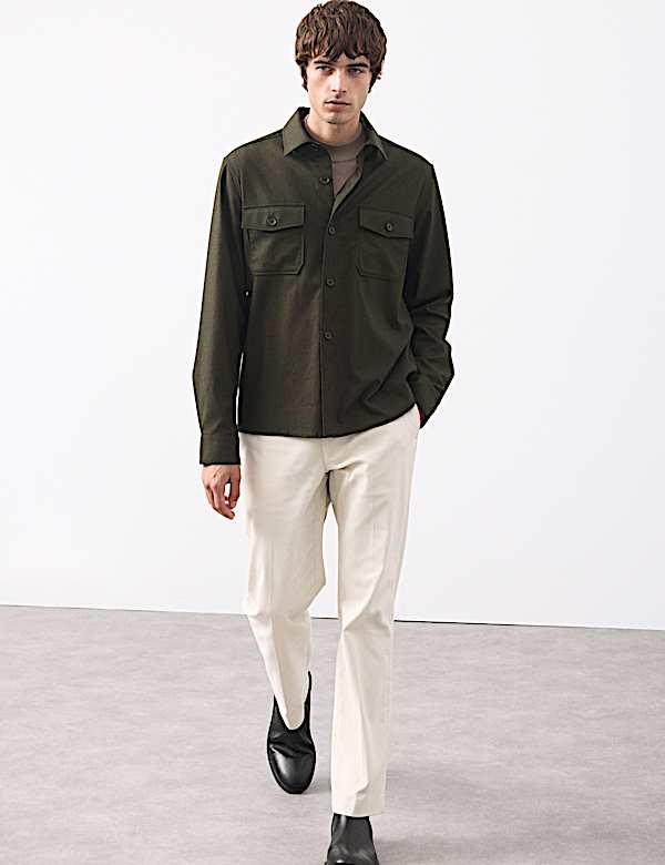 Regular Fit Wool Blend Overshirt - NZ