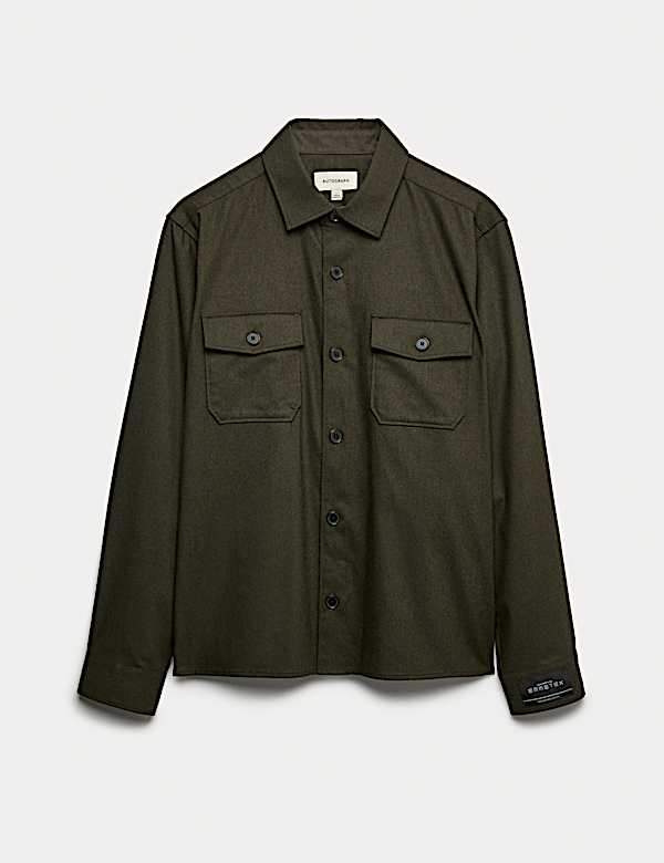Regular Fit Wool Blend Overshirt - NZ