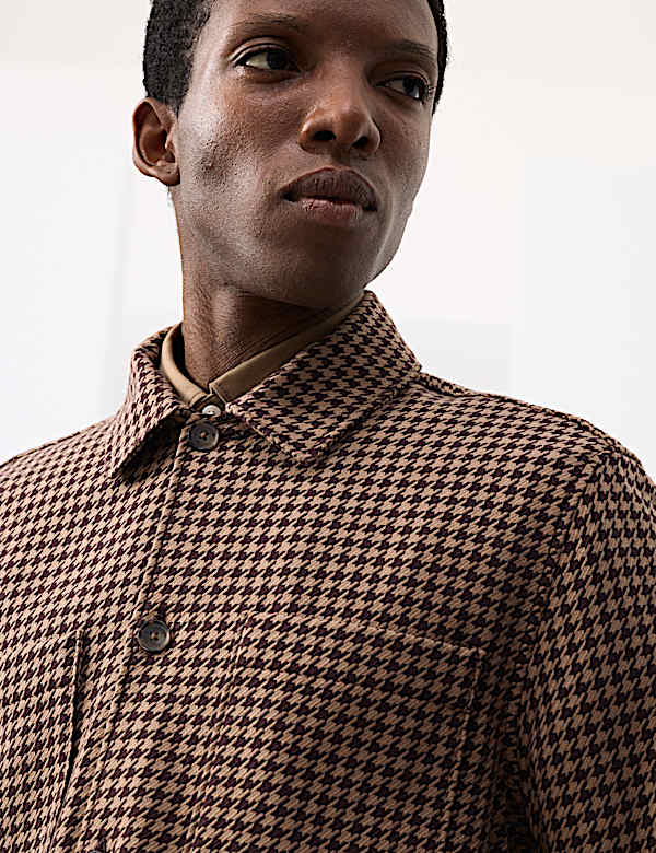 Pure Cotton Puppytooth Overshirt - TW