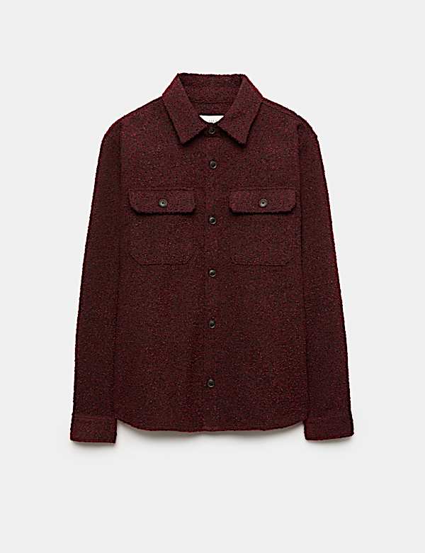 Regular Fit Boucle Textured Overshirt - AL