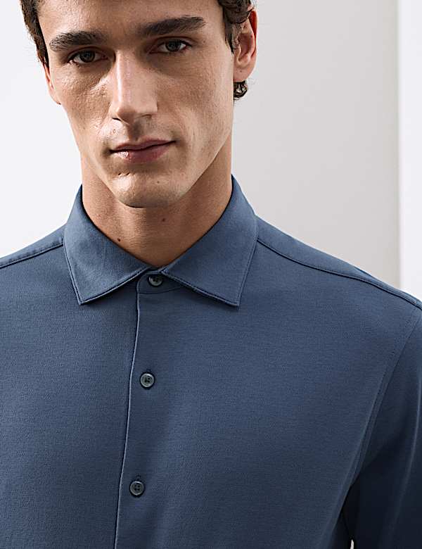 Regular Fit Easy Iron Pure Cotton Jersey Shirt