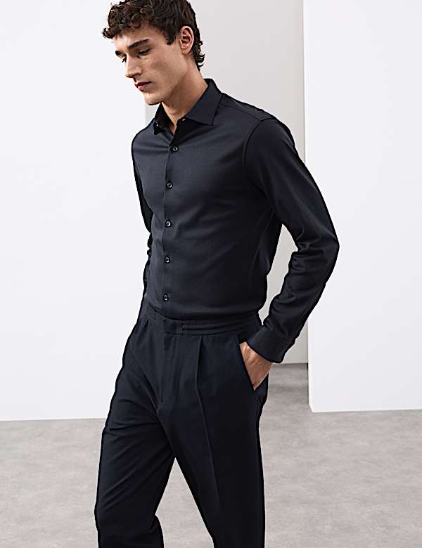 Regular Fit Easy Iron Pure Cotton Jersey Shirt - GR