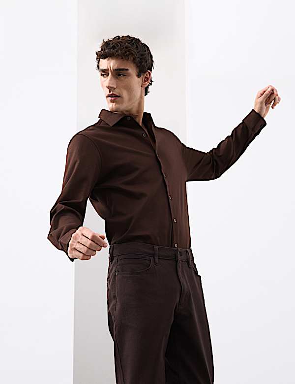 Regular Fit Easy Iron Pure Cotton Jersey Shirt