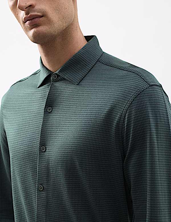 Slim Fit Easy Iron Pure Cotton Jersey Shirt
