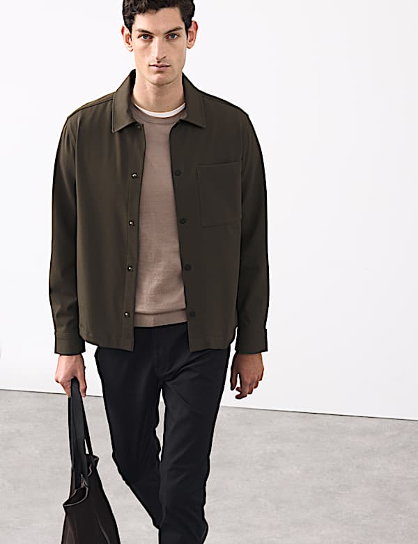 Regular Fit Stretch Overshirt - NO