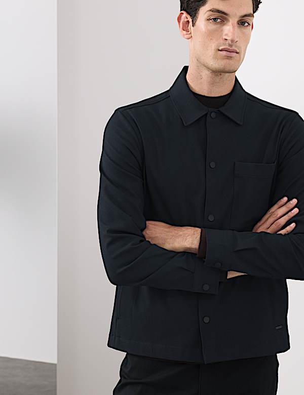 Regular Fit Stretch Overshirt - IT