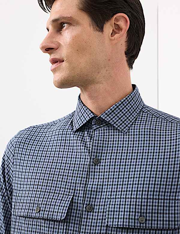 Easy Iron Cotton Rich Check Shirt - NZ