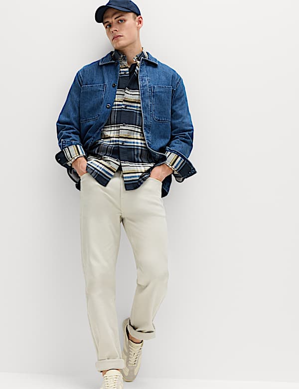 Cotton Rich Check Oxford Shirt - TW