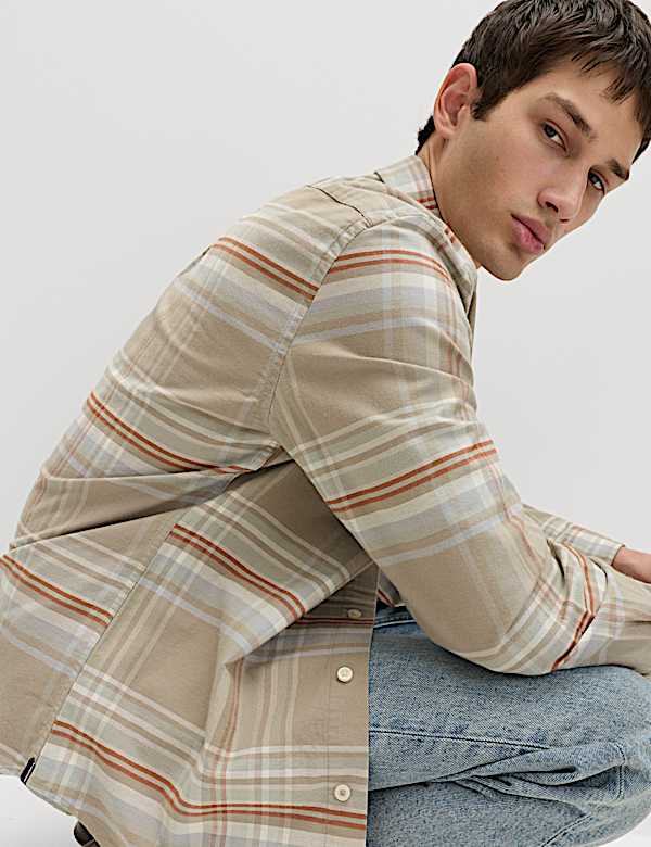 Cotton Rich Check Oxford Shirt - CZ