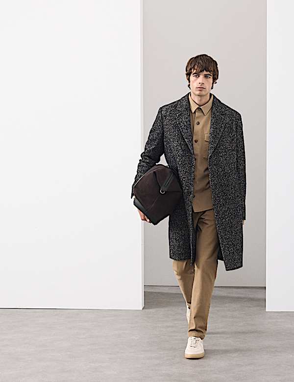 חולצת ז'קט מבד עשיר בכותנה בגזרה ישרה - IL