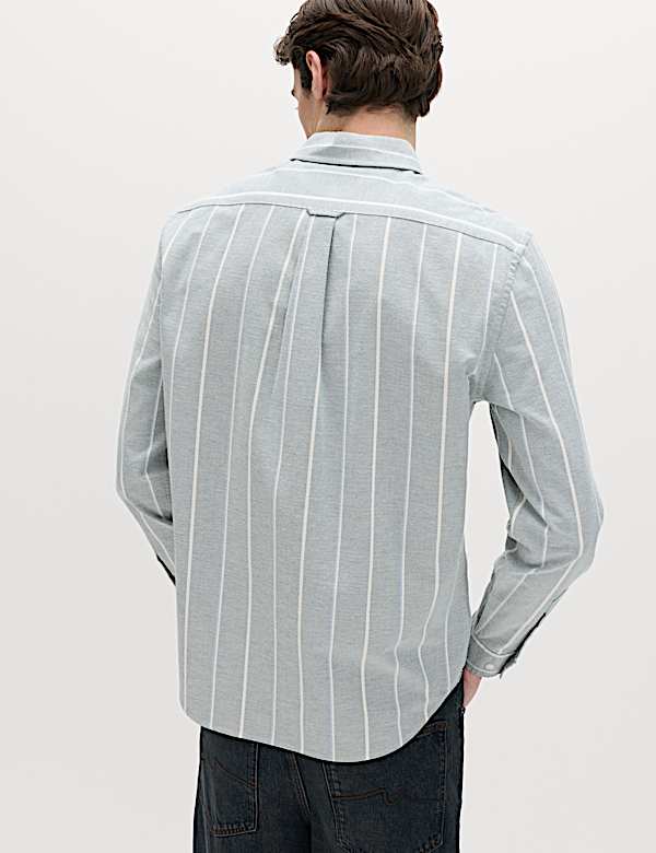 Katoenrijk Oxford-overhemd met strepen - BE