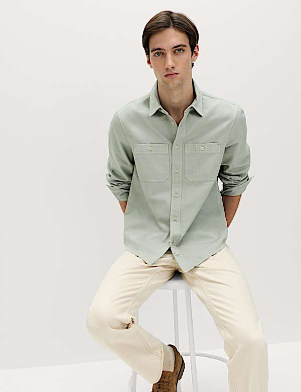 Pure Cotton Garment Dye Oxford Shirt - RO