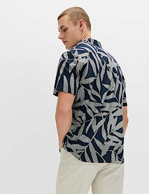 Pure Cotton Floral Short Sleeve Shirt - AL
