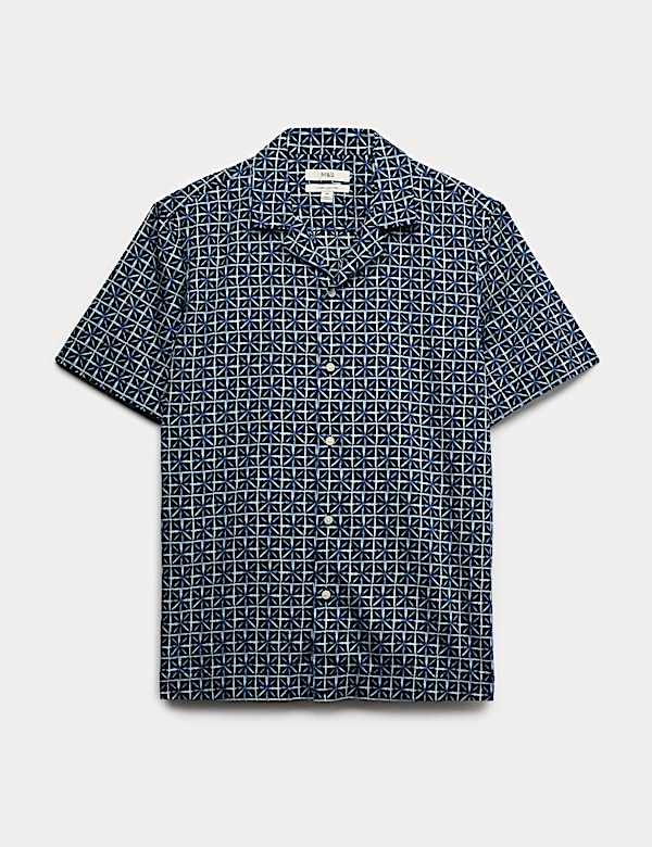 חולצה מכותנה טהורה בדוגמה גאומטרית - IL