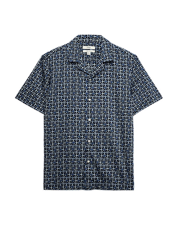 Pure Cotton Geometric Shirt