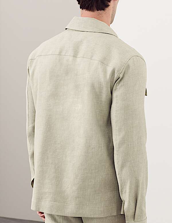 Linen Blend Twill Performance Overshirt - CA