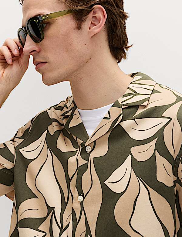 Pure Cotton Floral Short Sleeve Shirt - RO