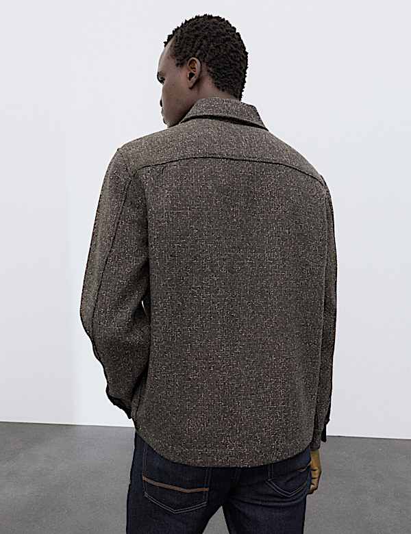 Wool Blend Textured Overshirt - RS