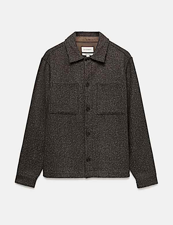 Wool Blend Textured Overshirt - ES