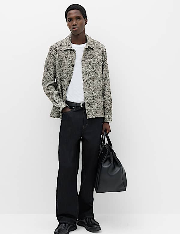 Textured Regular Fit Overshirt - RS