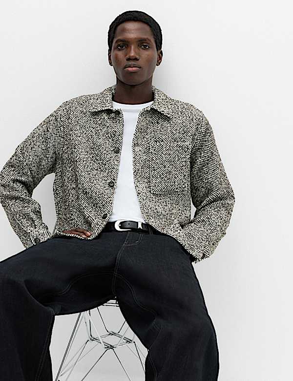 Textured Regular Fit Overshirt - RS