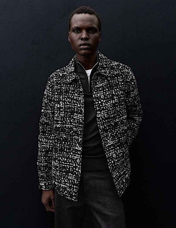 Regular Fit Wool Blend Textured Overshirt
