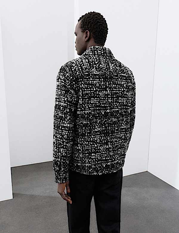 Regular Fit Wool Blend Textured Overshirt