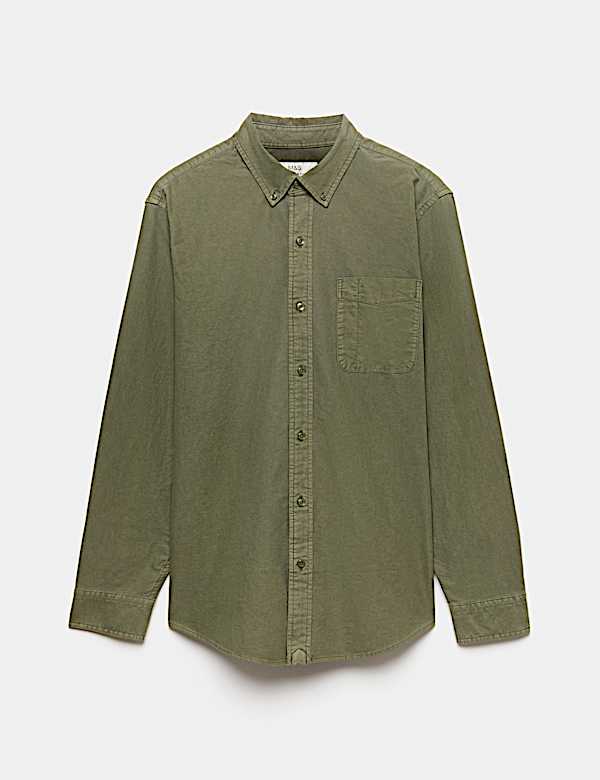 Pure Cotton Garment Dye Oxford Shirt - CZ