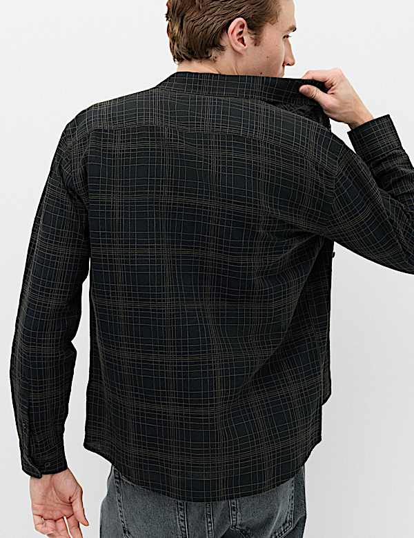 Pure Cotton Textured Check Shirt - FI
