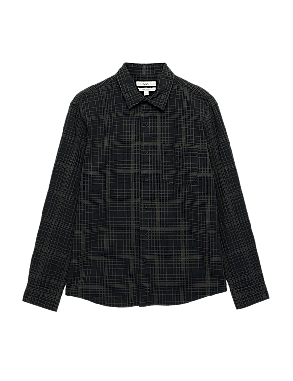 Pure Cotton Textured Check Shirt