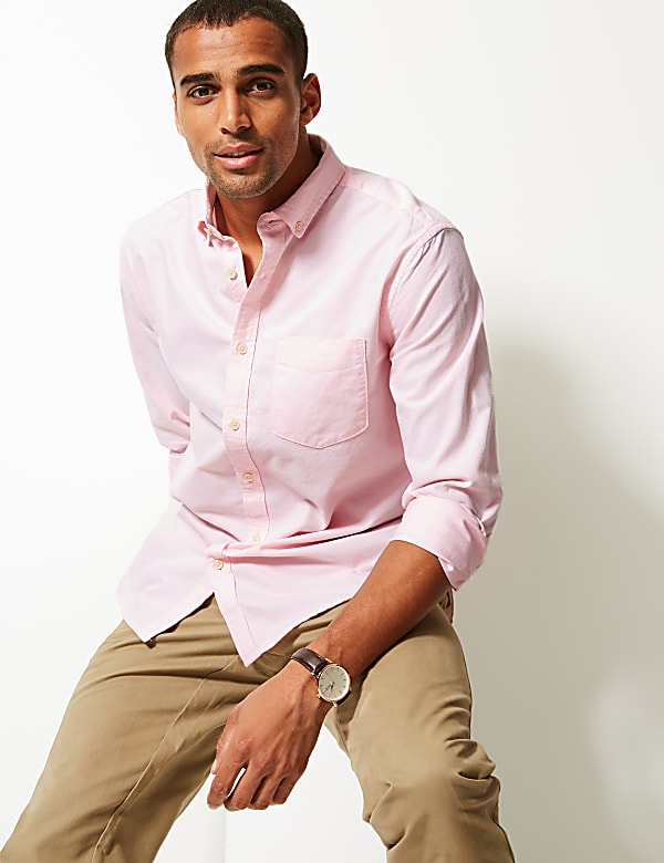 Pure Cotton Oxford Shirt with Pocket