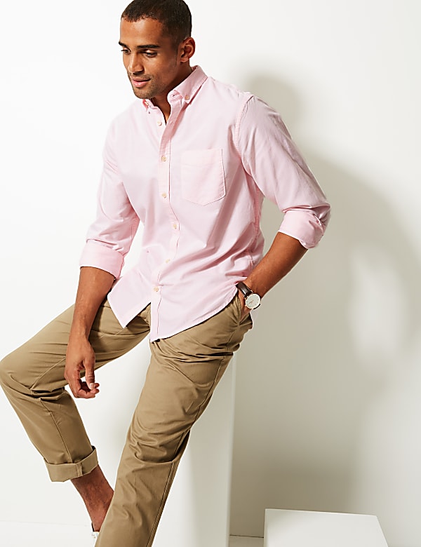 Pure Cotton Oxford Shirt with Pocket