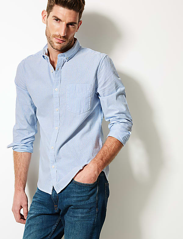 Pure Cotton Slim Fit Shirt with Pocket