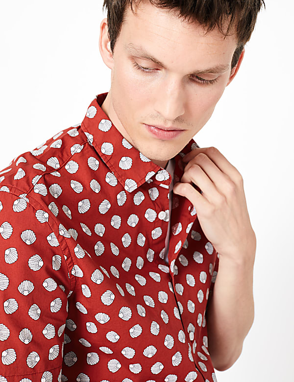 Pure Cotton Shell Print Shirt
