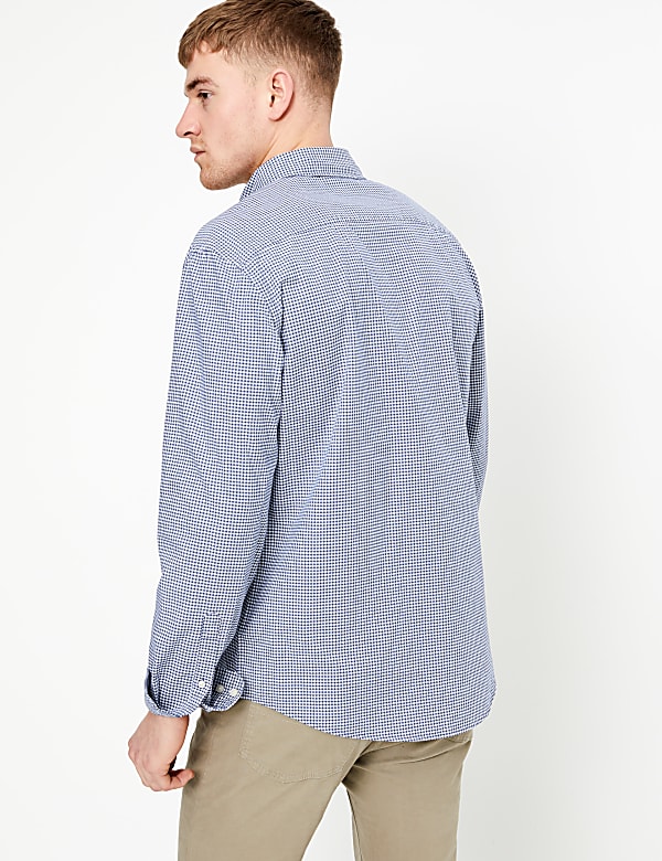 Cotton Rich Gingham Check Oxford Shirt